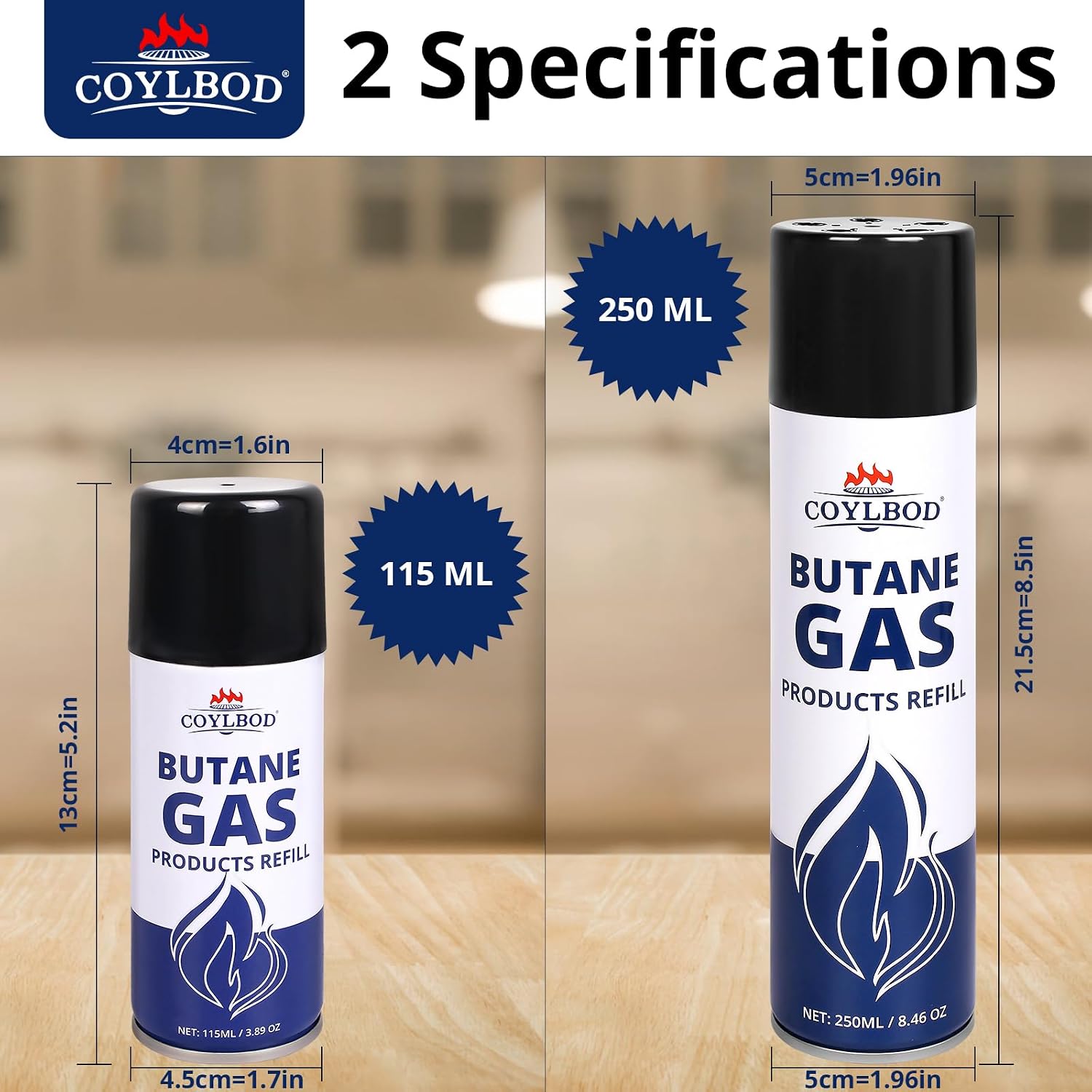 115ml Pure Butane Refill, Premium Fuel for Torch & Lighter (2 Can)