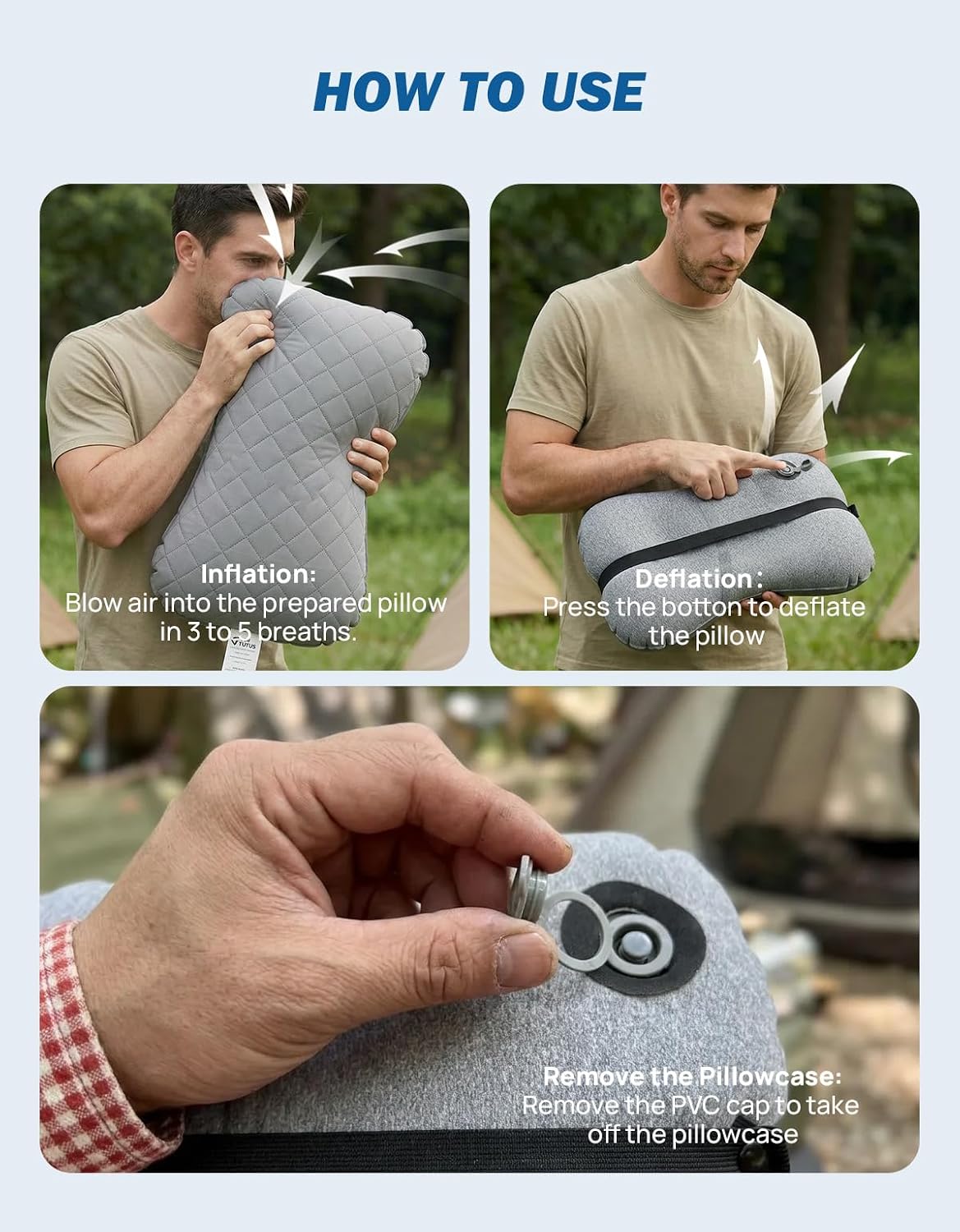 JOYTUTUS Inflatable Camping Pillow Ultralight for Travel, Camping, Hiking