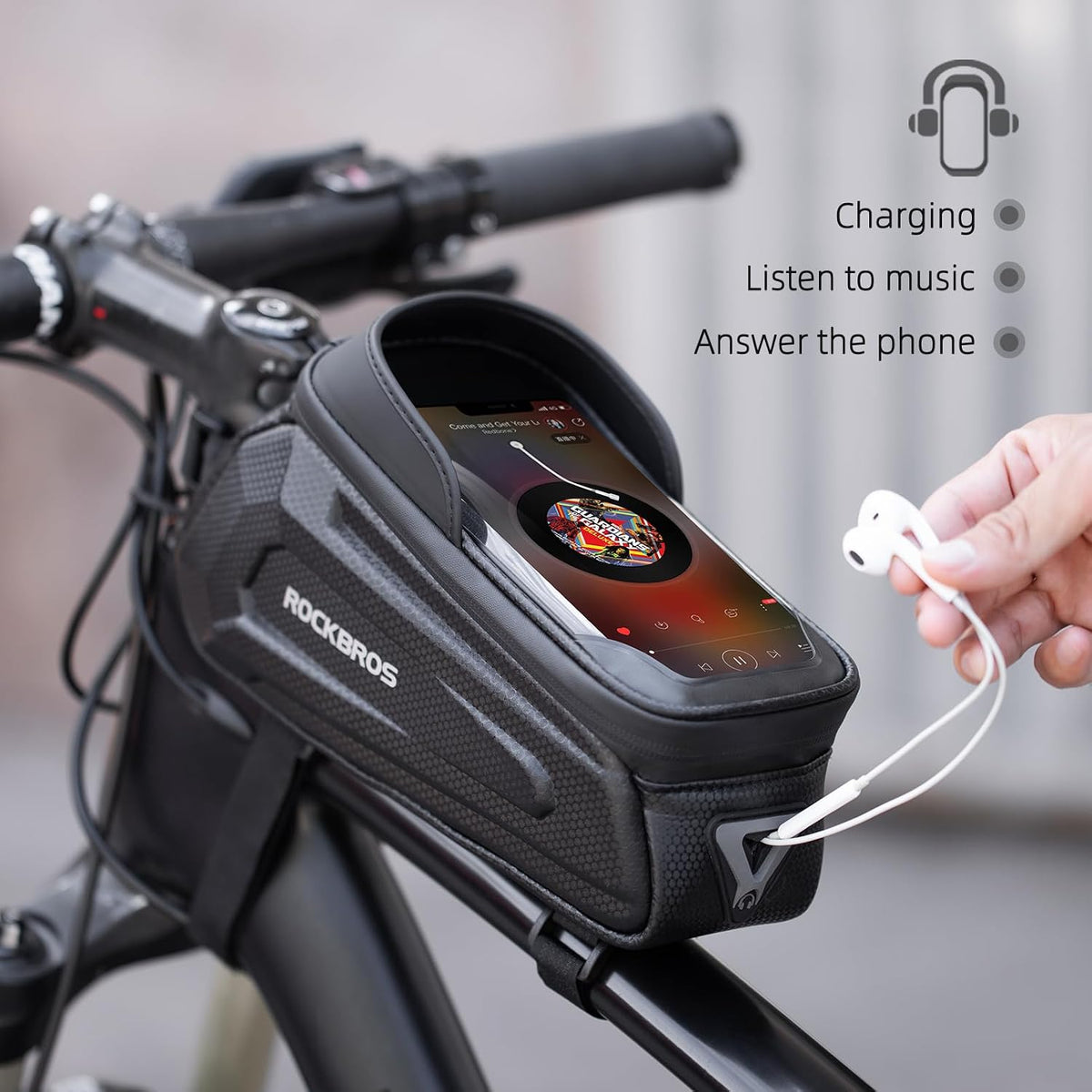 ROCKBROS Bike Phone Bag Waterproof EVA Hard Shell Water-resistant