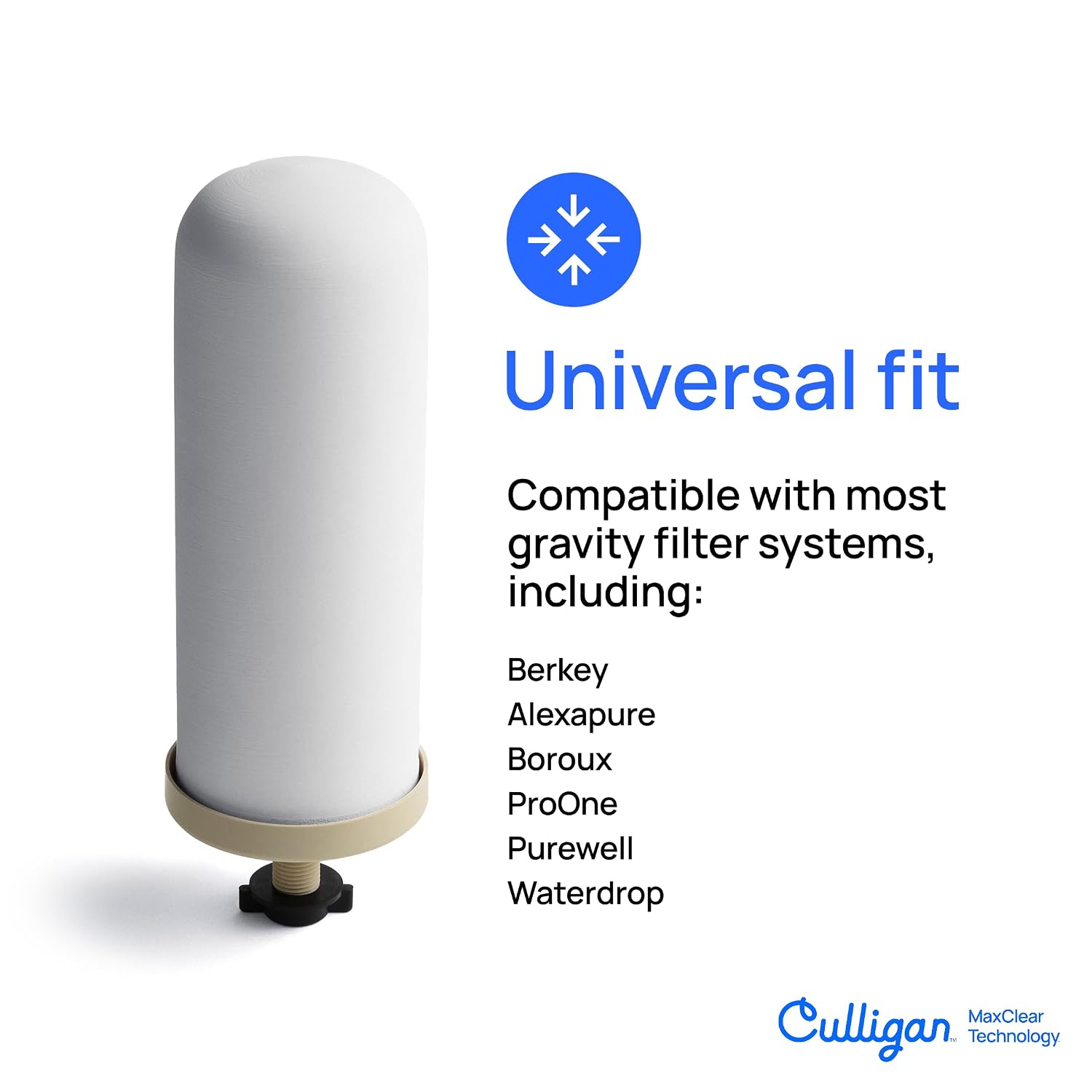 Culligan MaxClear Gravity Water Filter System - Microplastics, Lead & PFAS