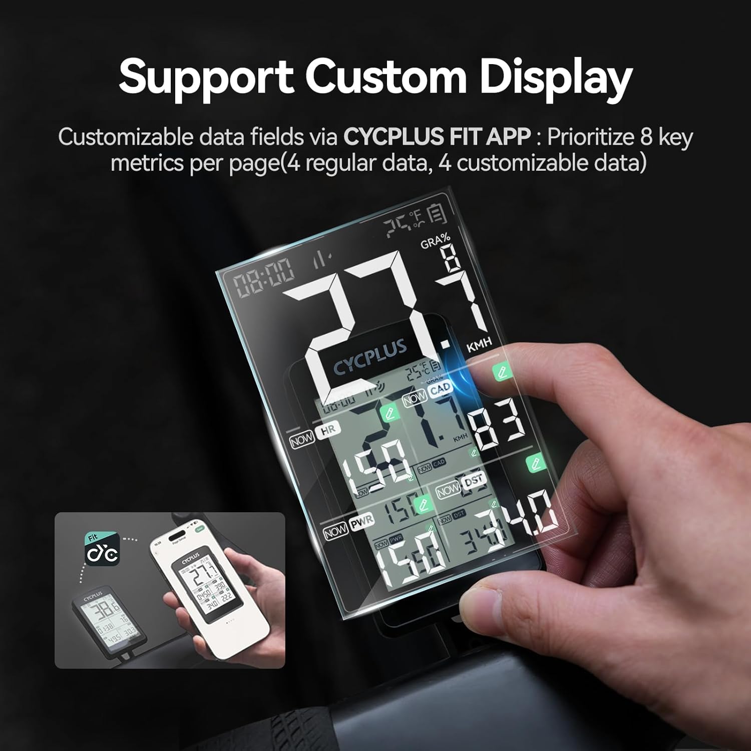 CYCPLUS Bike Pump AS2PRO + GPS Bike Computer M3