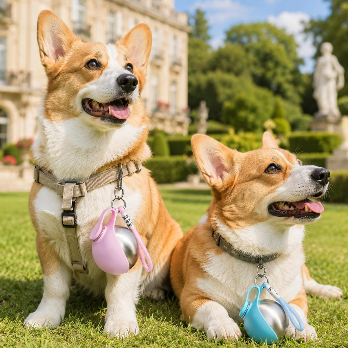 2 Pcs Portable Dog Water Bottle, 10oz Stainless Steel Puppy Water Tumbler