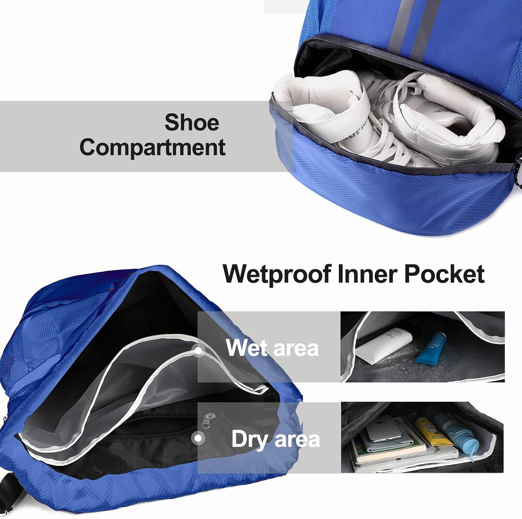 Hoedia Sports Drawstring Backpack - Swim Gym Bag for Women and Men