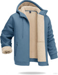Boladeci Men's Sherpa Fleece Lined Hoodie Zip Up Heavyweight Winter Jacket