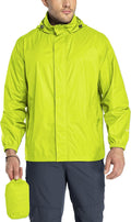 33,000ft Men's Packable Rain Jacket Lightweight Waterproof Golf Raincoat