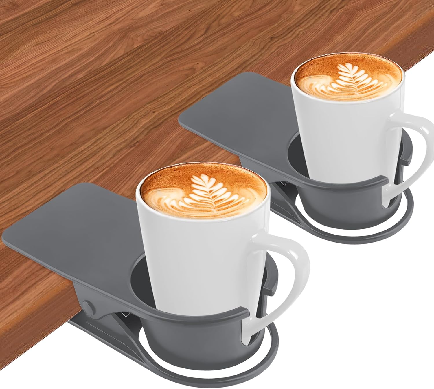 2PCS Clip on Drink Holder for Beach Chair, Desk Cup Holder with Groove