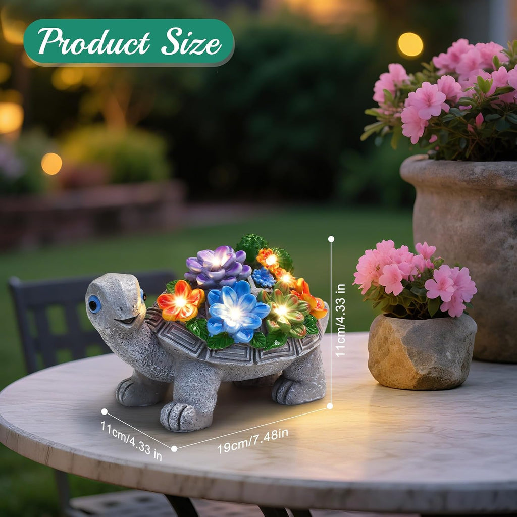 Linkax Turtle Statues Solar Garden Decor, Christmas Gift for Grandma Mom