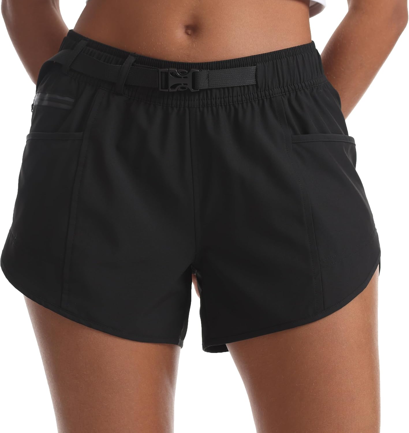 Women's Athletic Hiking Shorts with Liner Quick-Dry Workout Running Shorts