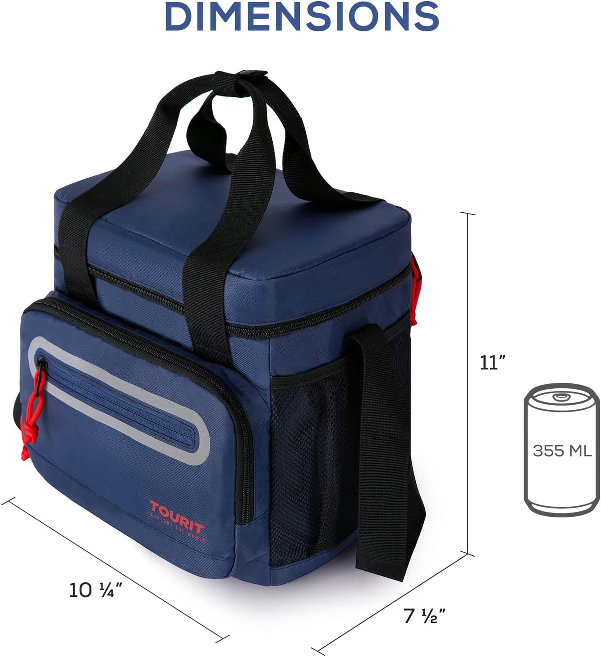 TOURIT Large Lunch Bag 14L Insulated Lunch Box Lunch Cooler for Men Women Work, Black