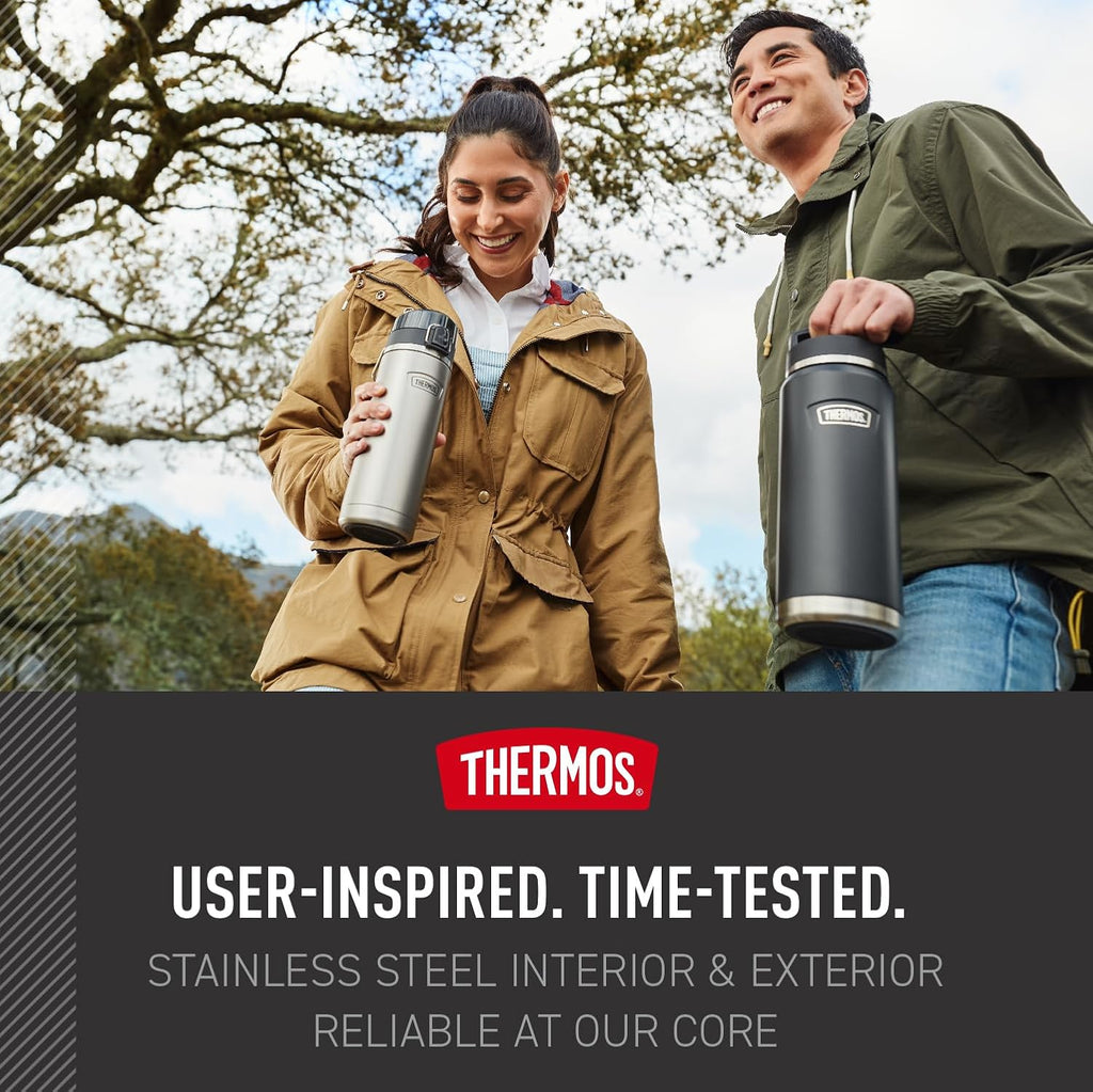 THERMOS ICON SERIES, Stainless Steel Water Bottle with Spout - 24 Ounce, Melon - Vacuum Insulated Water Bottle with Lid