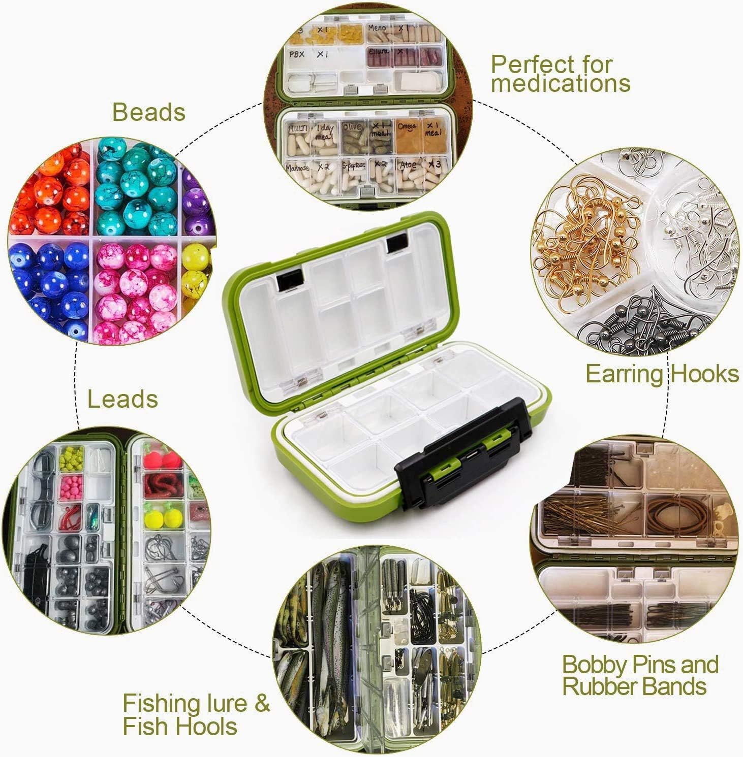 Fishing Lure Boxes, Waterproof Portable Tackle Box Organizer With Storing Tackle Set Plastic Storage - Mini Utility Lures Fishing Box, Small Organizer Box