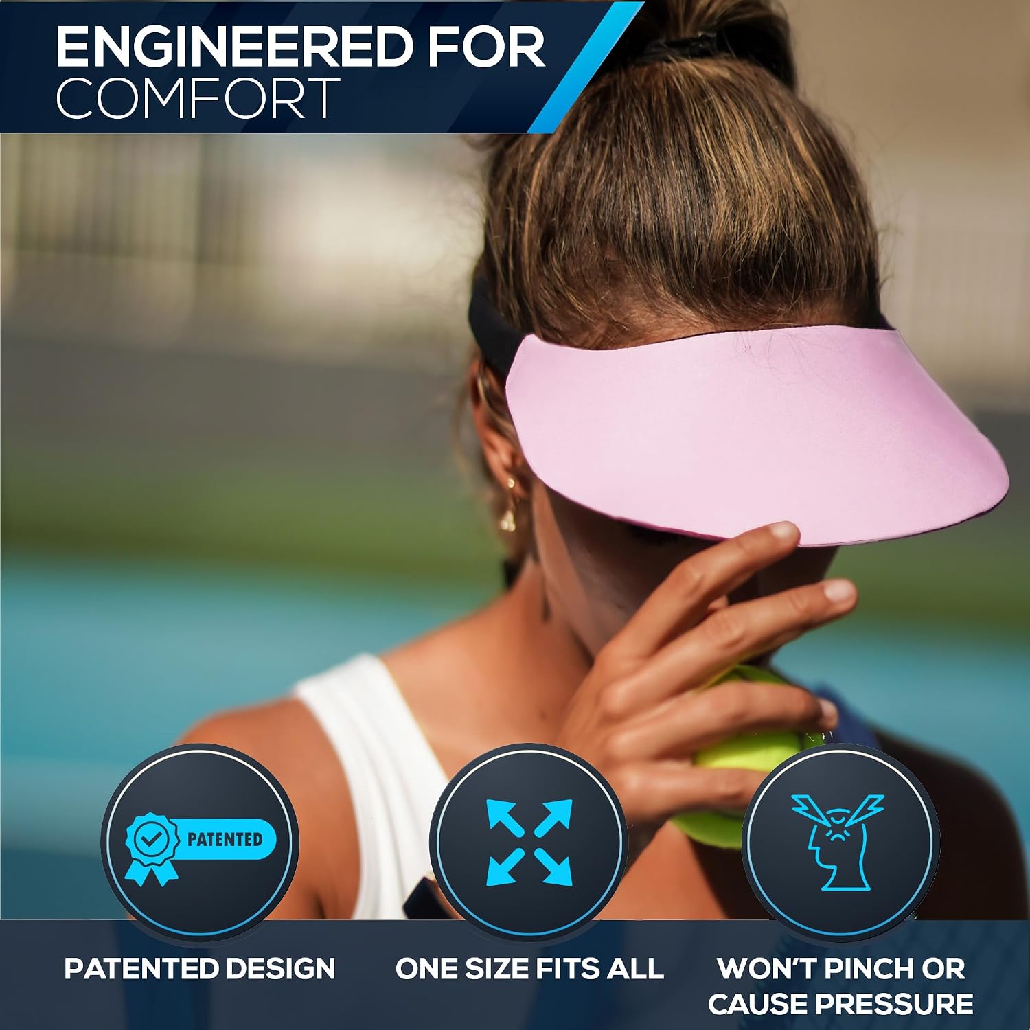No Headache Sun Visor for Women | Stylish, Lightweight Golf & Tennis Hat | UV Protection for Outdoor Sports & Travel