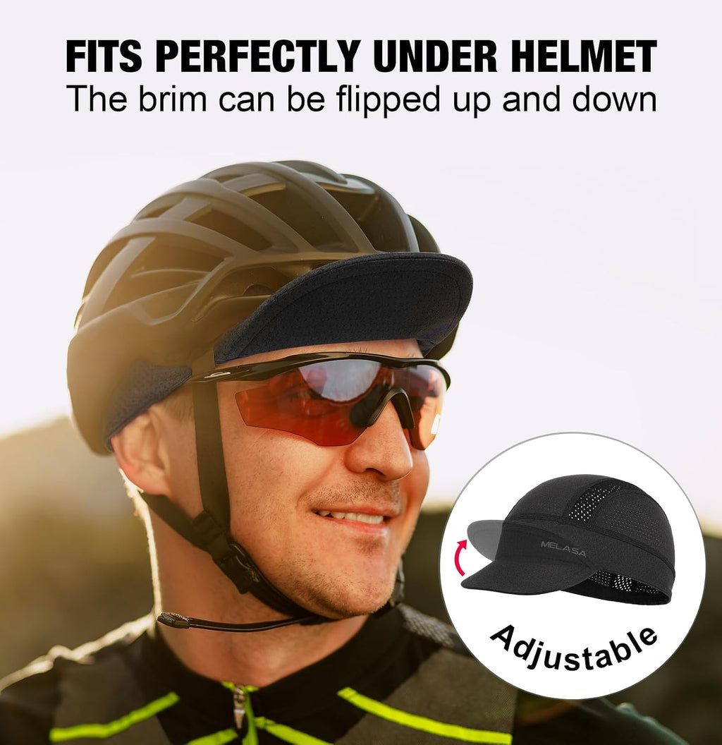 MELASA 2 Packs Lightweight Cycling Cap Breathable Mesh
