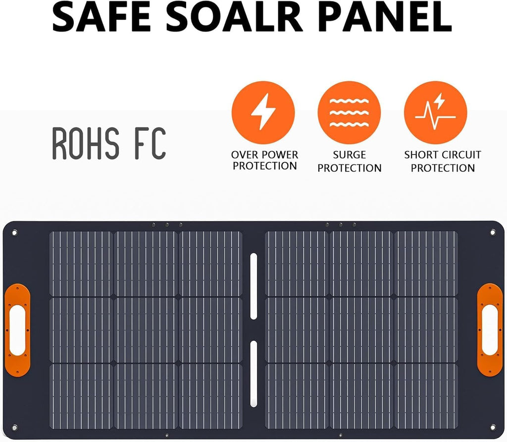 ALLWEI 300W 256Wh Power Station + 100W Solar Panel, LiFePO4 Solar Generator