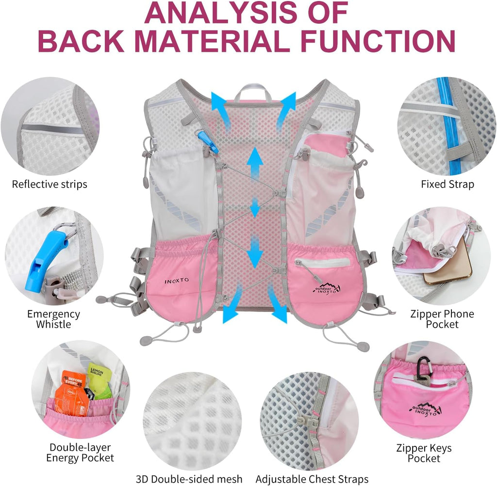 IX INOXTO Running Vest Hydration Backpack, Lightweight Running Backpack
