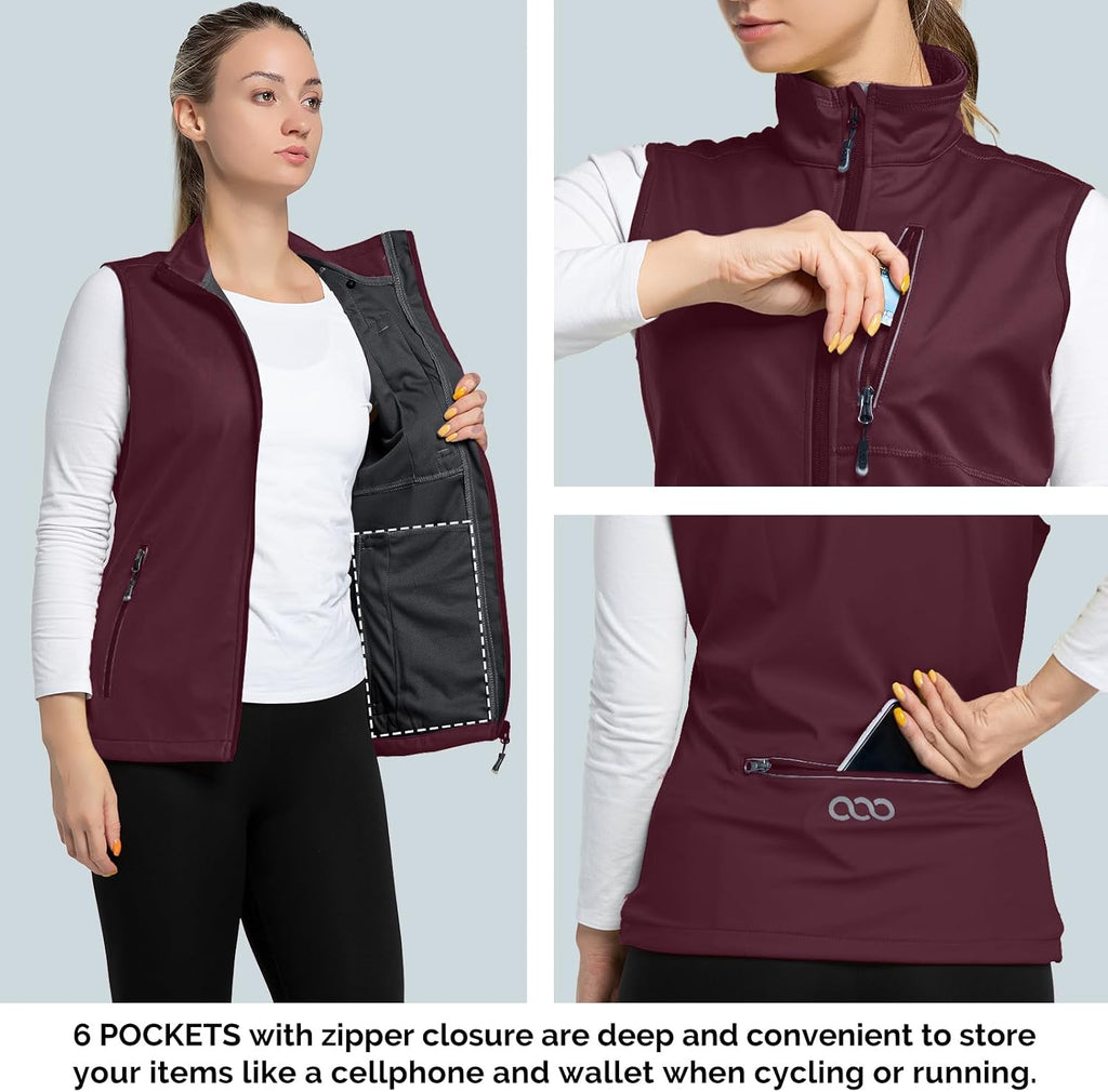 33,000ft Women's Lightweight Running Vest with 6 Pockets for Travel Golf