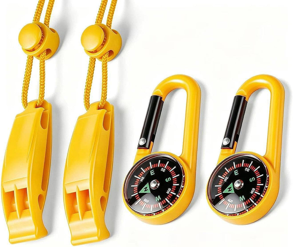 2-Pack Whistle Emergency Safety with Lanyards - High Decibel Survival Whistle for Life Jackets, Boating, Kayaking, Hiking, Hunting & Rescue