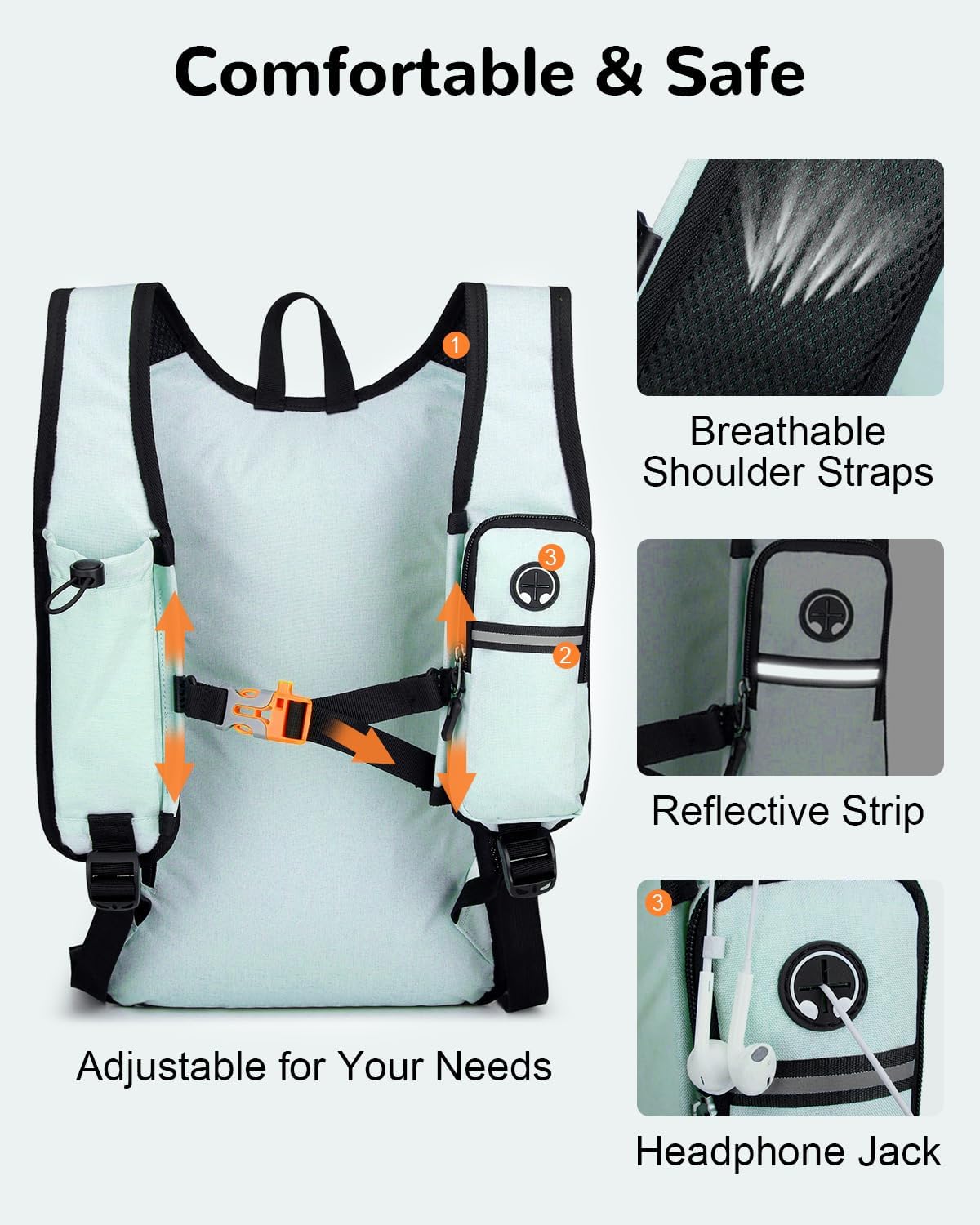 Folding Hiking Backpack with Phone Pocket for Men Women, Small Ultralight Packable Casual Daypack with Shoulder Chest Straps for Travel, 15L Foldable Lightweight Day Pack, Green