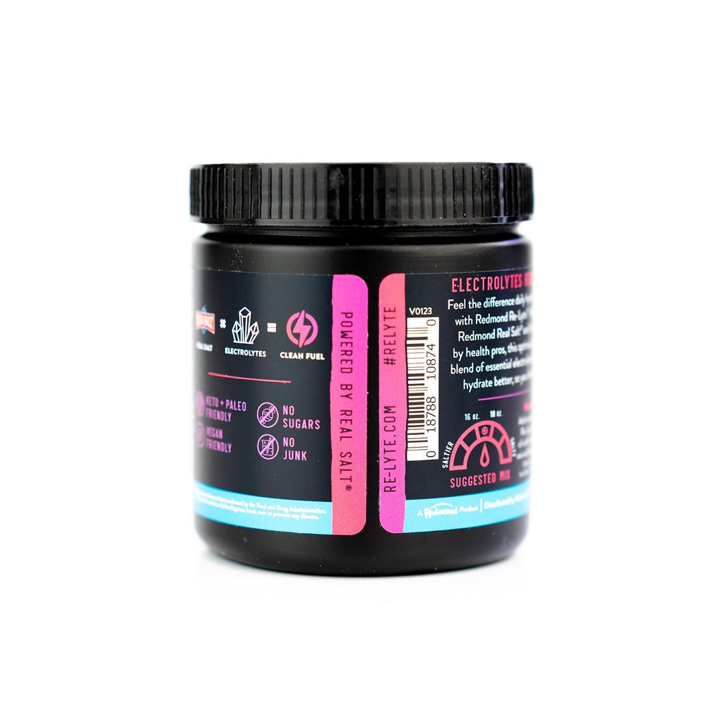 REDMOND Re-Lyte Electrolyte Drink Mix, Mixed Berry, 30 serving SMALL 6.88oz jar