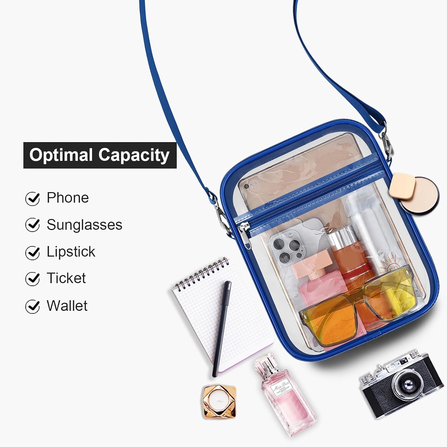 USPECLARE Clear Purse for Stadium Events Transparent Messenger Bag