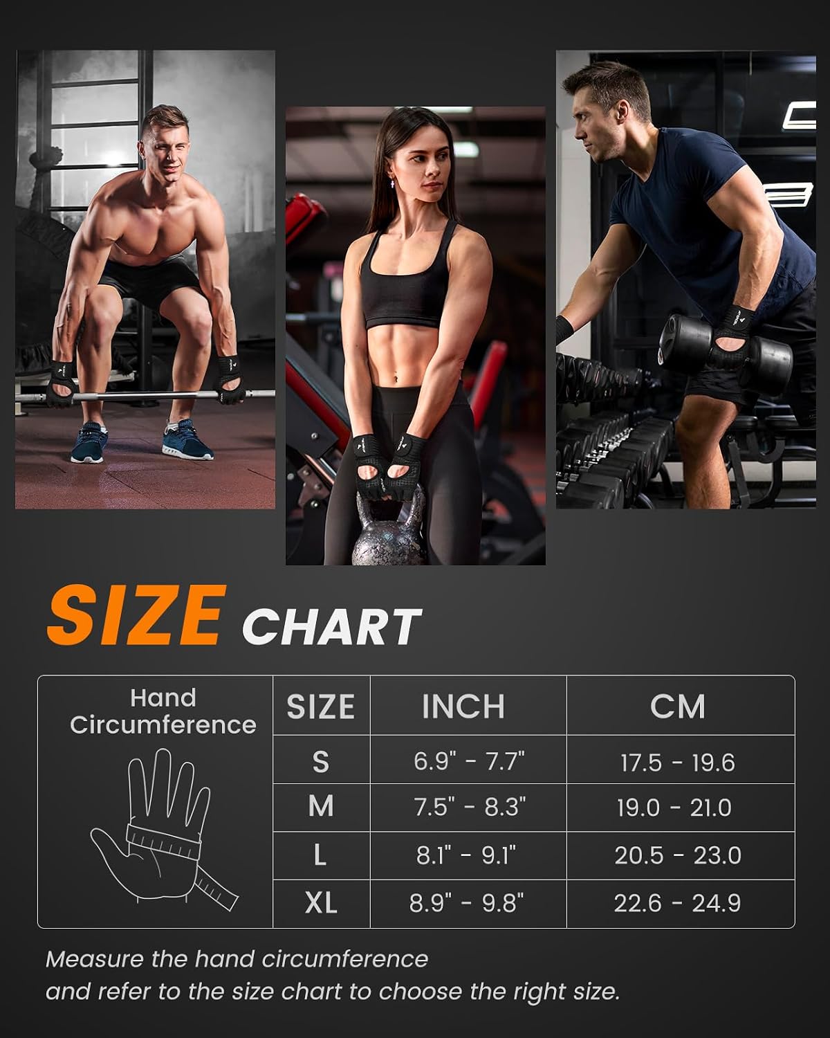 ATERCEL Gym Gloves for Men with Wrist Support, for Workout Weight Lifting