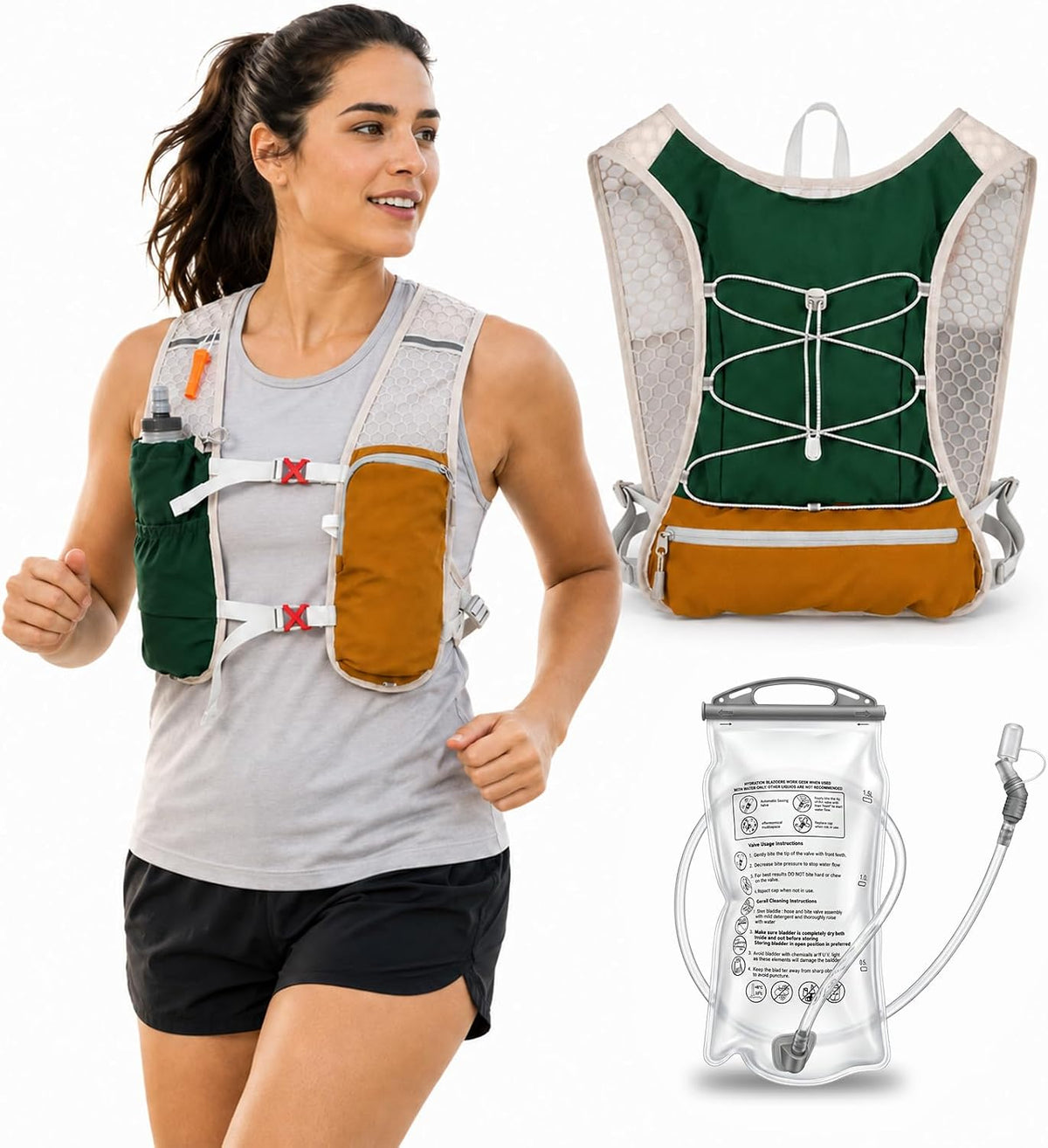 Running Vest with 2L Hydration Bladder Lightweight Pack
