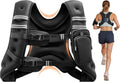 VEVOR Weighted Vest, 6lbs/8lbs/10lbs/25lbs Body Weight Vest for Men Women, with Reflective Stripe, Adjustable Buckle, Workout Equipment for Strength Training, Running, Jogging, Fitness, Muscle Building, Weight Loss