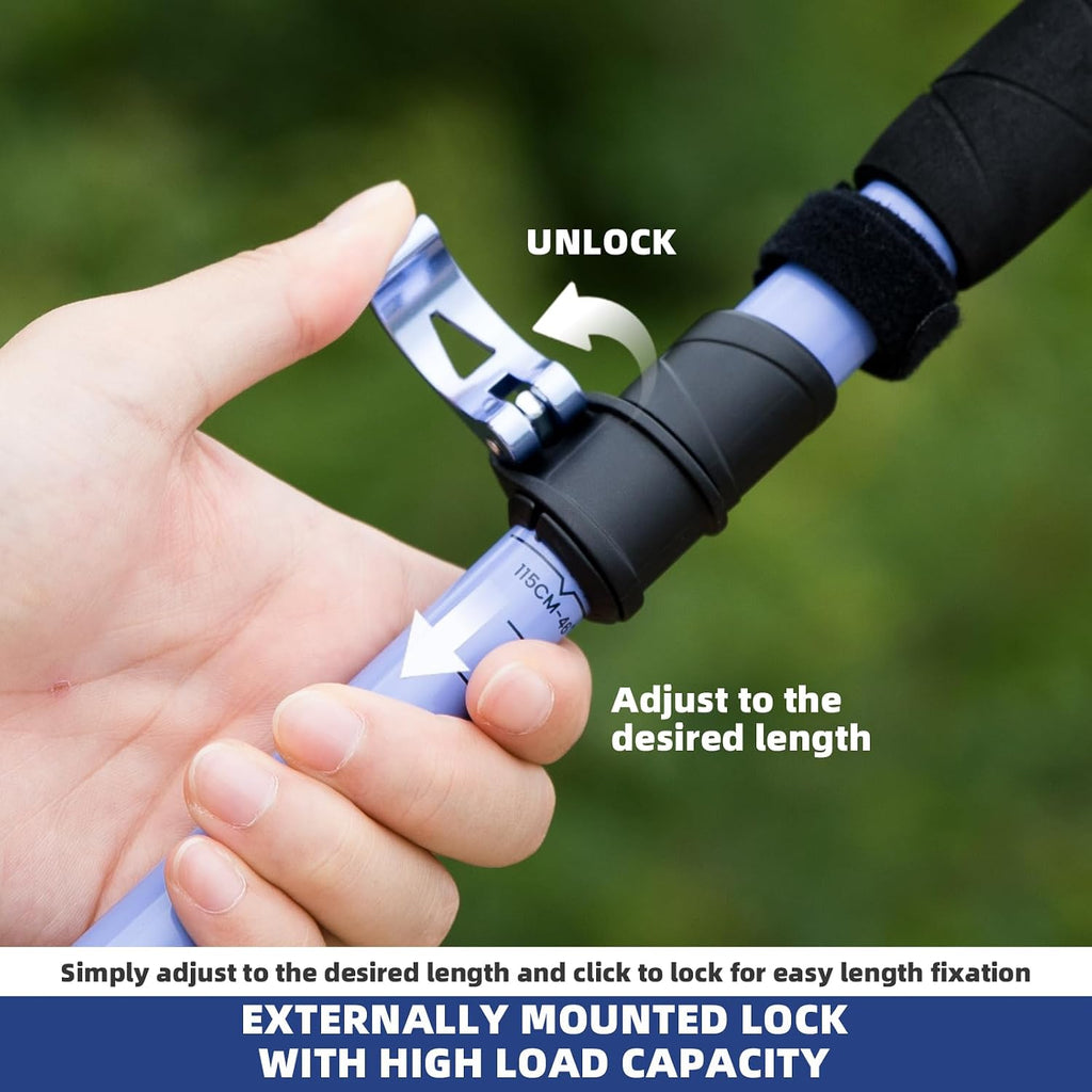 BISINNA Collapsible Ultralight Trekking Poles for Hiking 2pc 7075 Aluminum