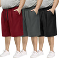 3 Pack Big and Tall Mens Gym Shorts - Basketball Black Athletic (3XL-5XL)