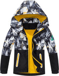 MGEOY Kids Rain Jacket, Waterproof Lightweight Hooded Windbreaker for Boys Girls 4-16Y