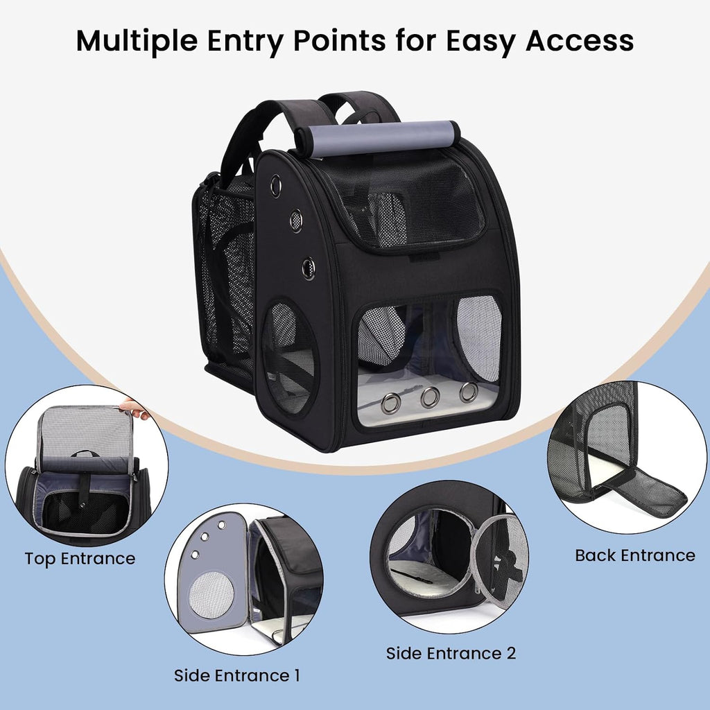 Expandable Cat Backpack Carrier for Small Cats & Pets Up to 18 lbs