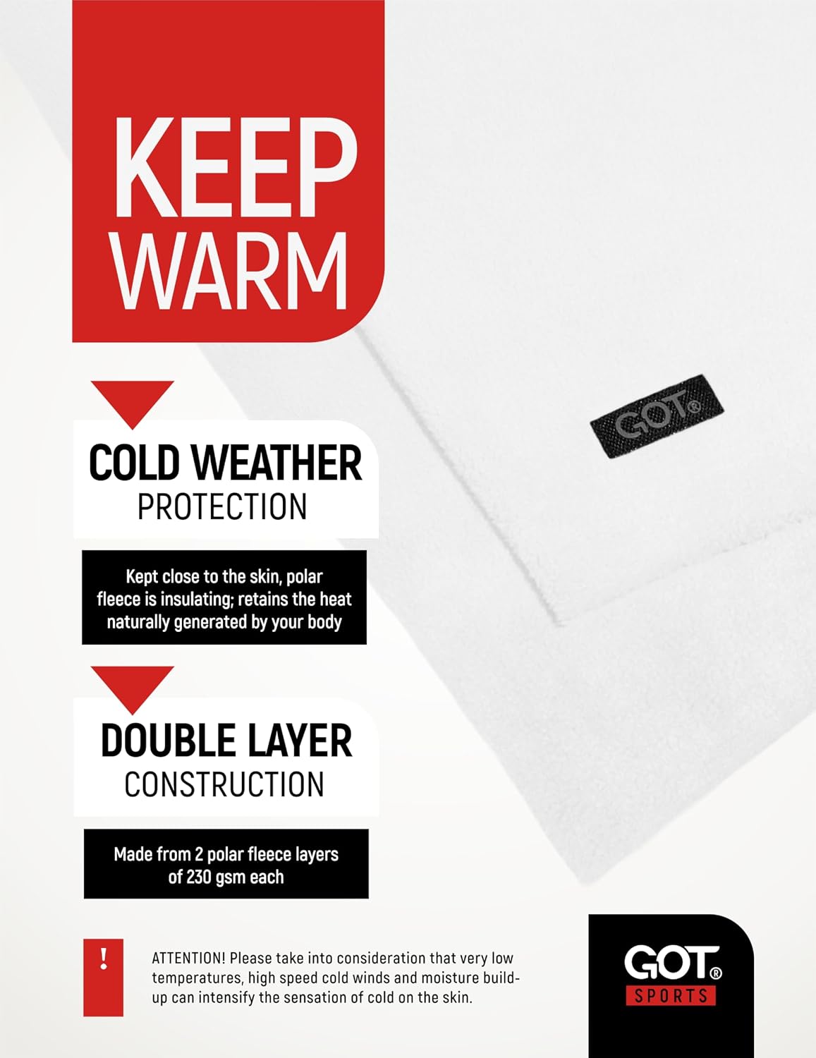 Polar Fleece Neck Warmer - Ski Mask Winter Neck Gaiter Scarf Men Women