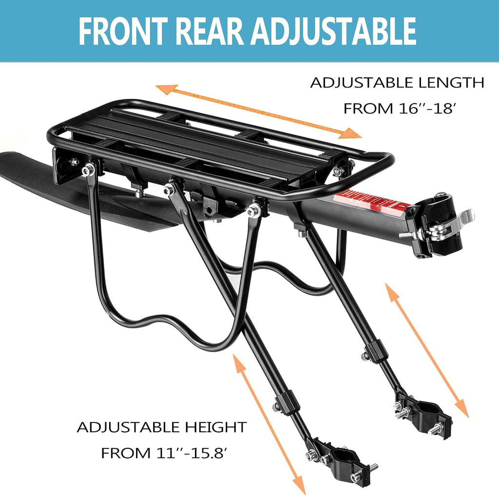 Rear Bike Rack,Bike Cargo Rack w/Fender & Large Size Reflective,Quick Release Mountain Road Bicycle Rear Racks,Universal Bike Luggage Rack,Large Capacity Bike Pannier Rack,YONTUO