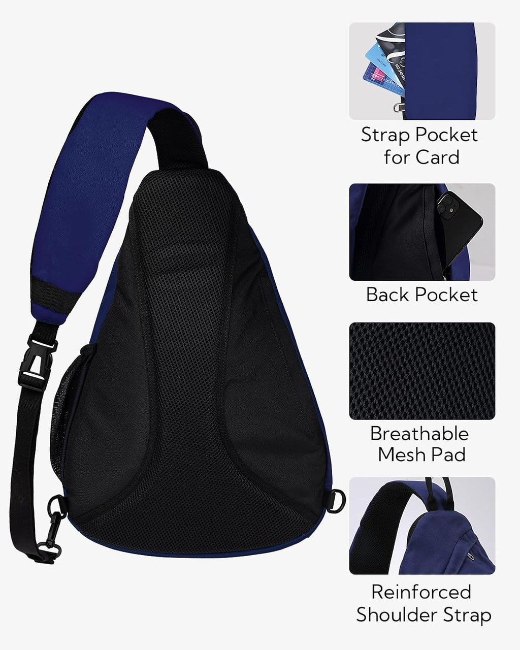 WATERFLY Large Sling Bag Crossbody Backpack Chest Pack for Men Women