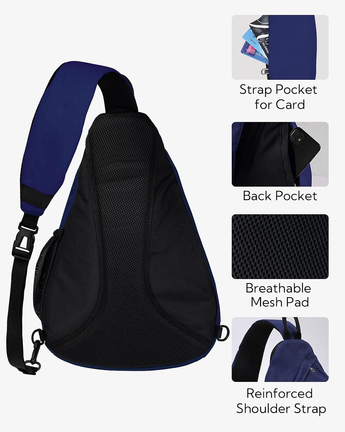 WATERFLY Large Sling Bag Crossbody Backpack Chest Pack for Men Women