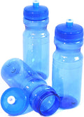 Rolling Sands BPA-Free 24 Ounce Blue Water Bottles, 3 Pack, Made in USA