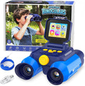 Kids Binoculars with Night Vision Camera, 10X Zoom Digital Adventures Telescope with 2.4" IPS Screen, Nature Explorer STEM Toys for Bird Watching Camping, Gifts for Boys Girls Age 4-12 - Azure