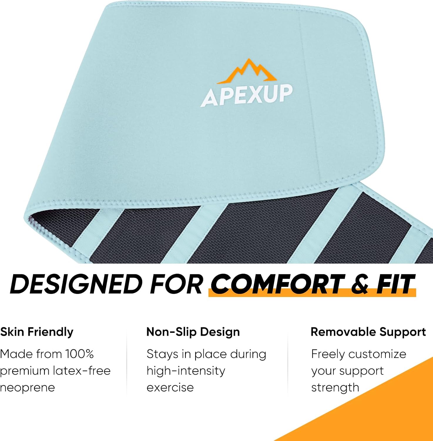 APEXUP Waist Trainer for Women Lower Belly Fat, Men Sweat Band, Stomach Wrap, Waist Trimmer with Removable Lumbar Support