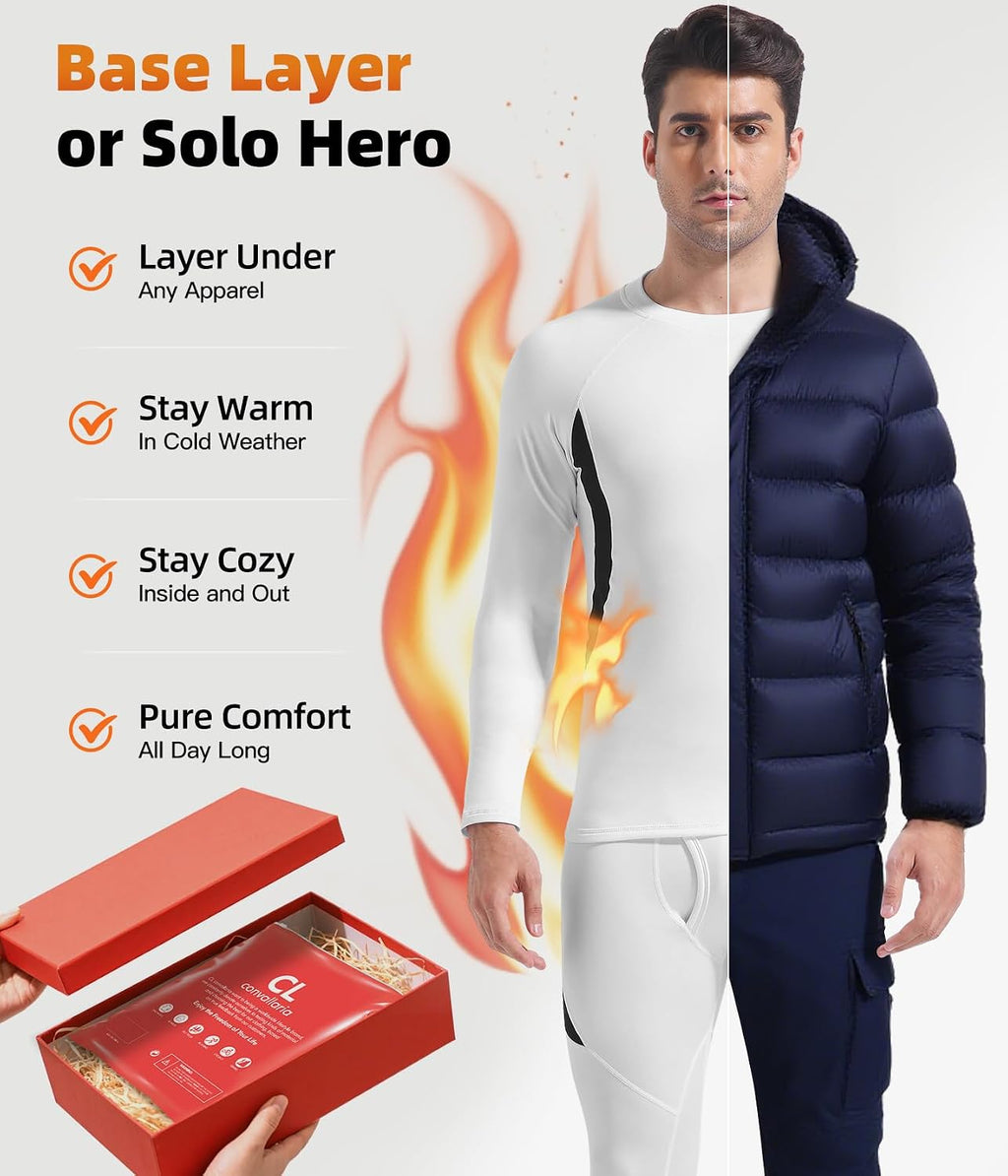 Mens Thermal Underwear Long Johns Set Cold Weather Hunting Base Layer