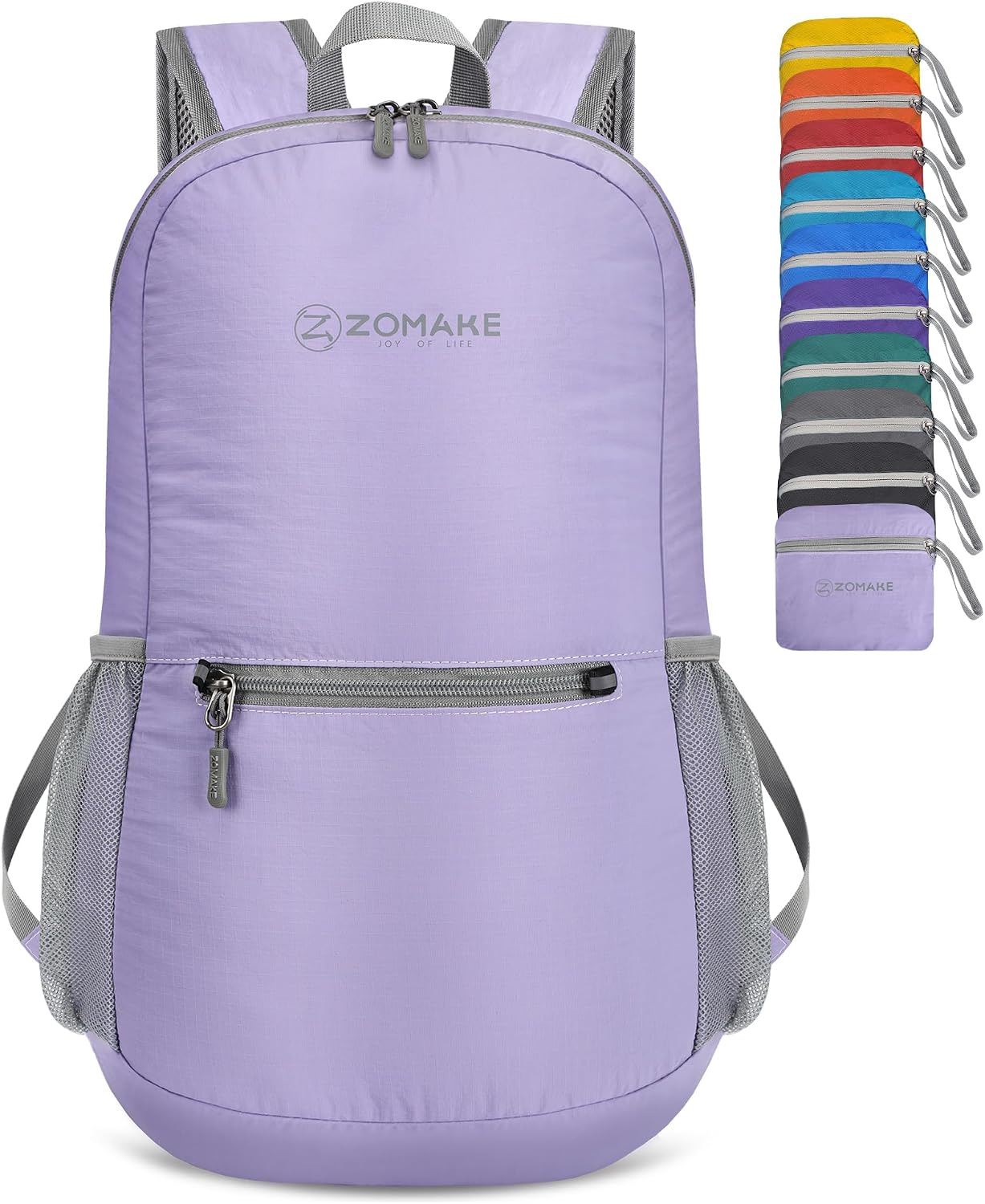 ZOMAKE Lightweight Packable Backpack, Foldable Small Travel Day Pack | 10/15/20L Water Resistant Hiking Backpacks for Women Men, Multiple Pockets, Breathable Shoulder Strap, Everyday Carry
