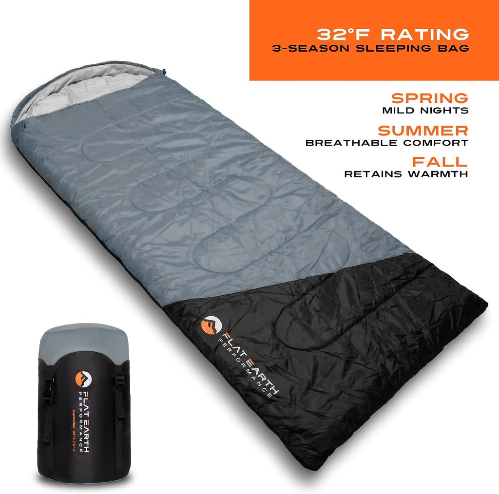 Expedition Backpacking Sleeping Bags for Adults, 32°F, Compression Sack