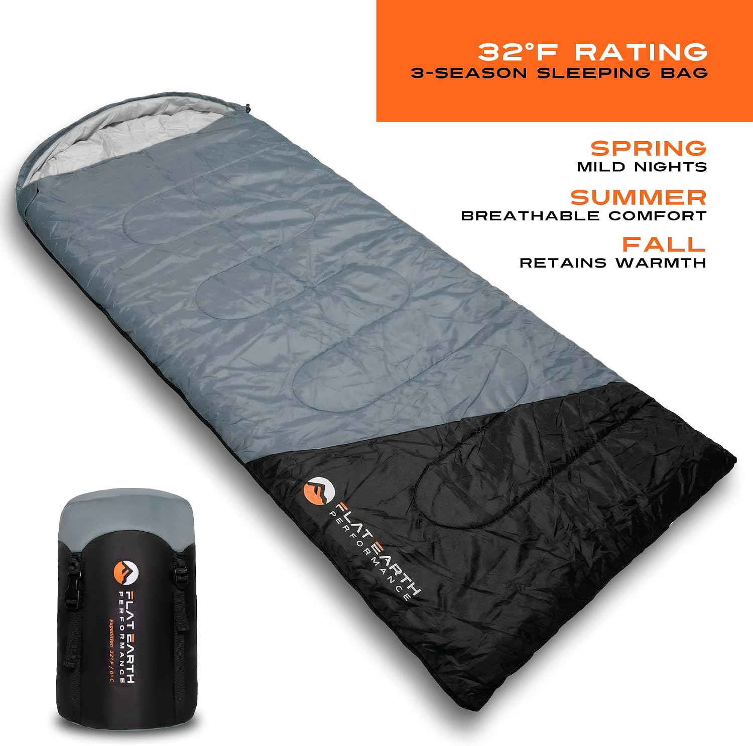 Expedition Backpacking Sleeping Bags for Adults, 32°F, Compression Sack