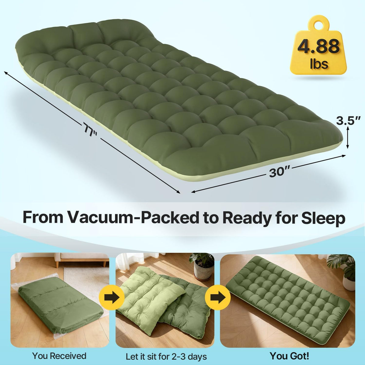 Slendor XXL Camping Cot with Mattress, Pillow & Carry Bag, 32" Extra Wide