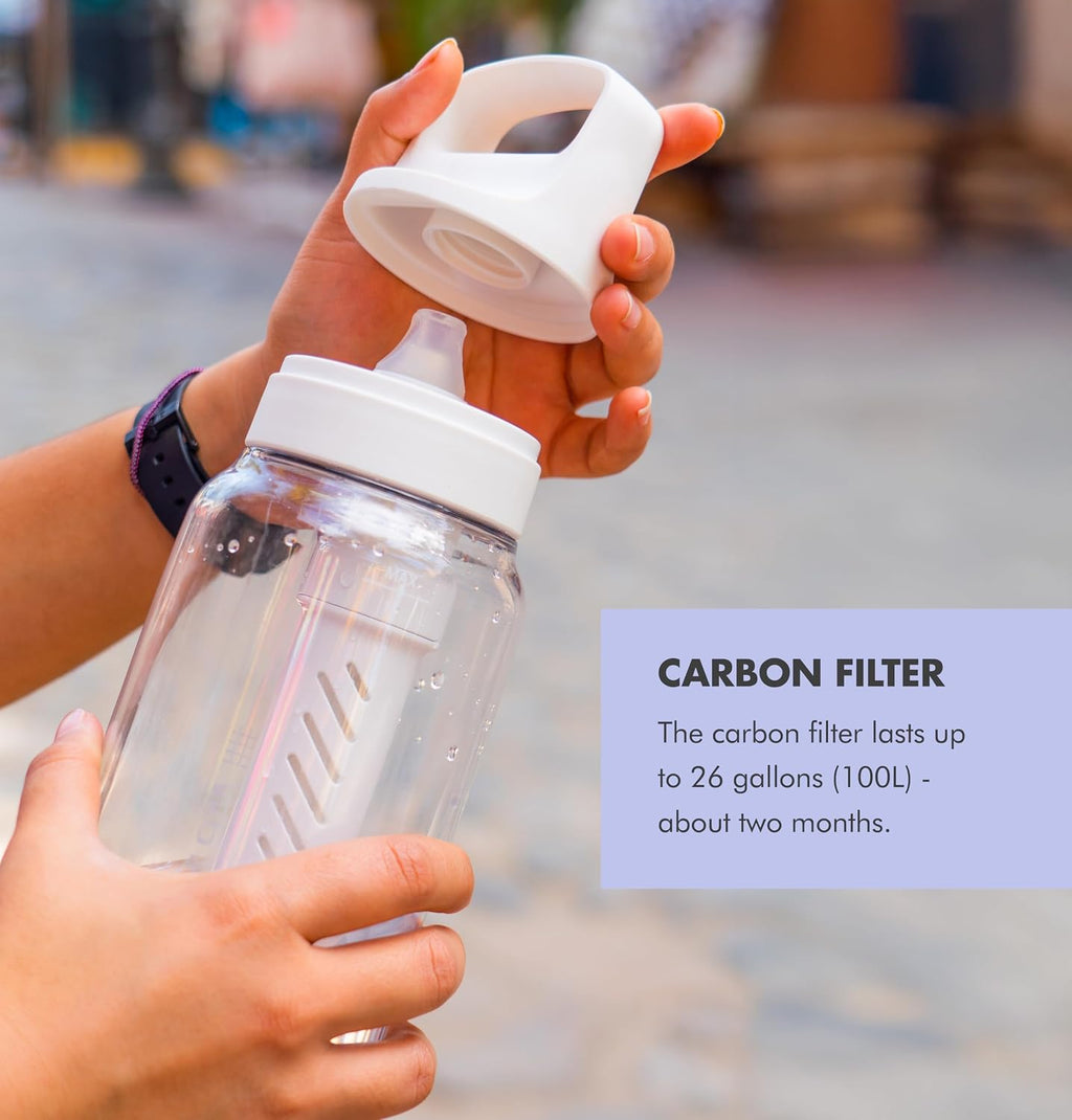 LifeStraw Go Series – BPA-Free Water Filter Bottle for Travel and Everyday Use Removes Bacteria, Parasites and Microplastics, Improves Taste, 1L Aegean Sea