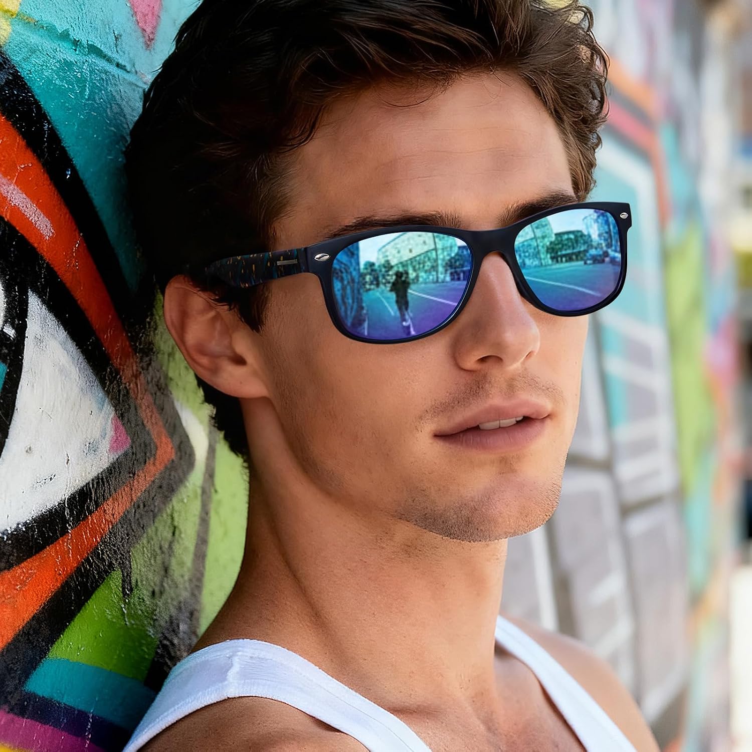 CARFIA Polarized Sunglasses Men Womens UV Protection,TR90 Lightweight Frame Sports Life Style Outdoor Running Sun Glasses