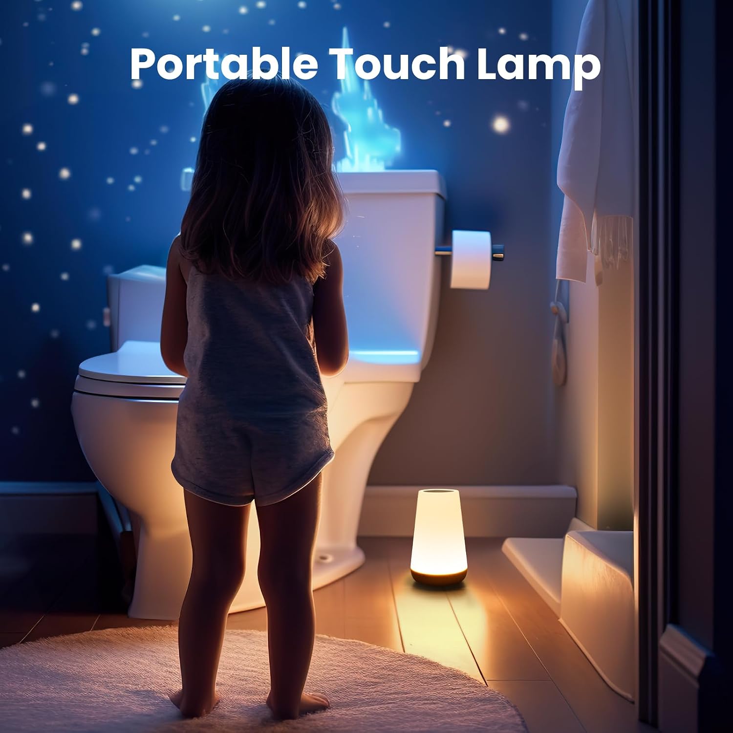 THAUSDAS Telecontrol Night Light Touch Lamp: 13 Colors, 5 Brightness, Brown
