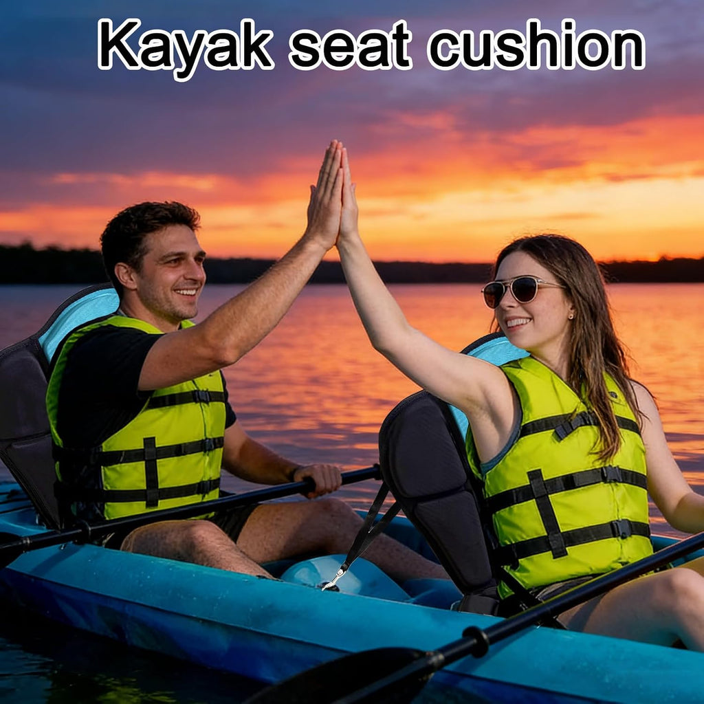 1.97" Extra Thick Kayak Seat with Back Support,Paddle Board Seat Fishing Boat Cushion for Sit on Top Kayak Canoe,Thickened Molded Foam with Adjustable Strap