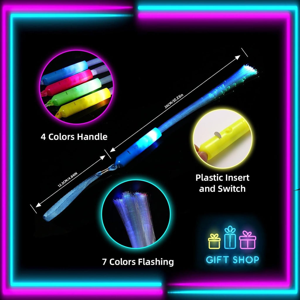 BouQuw 50 Pack Glow Sticks Bulk,Mardi Gras Party Supplies ,3 Models Flashing Sticks, Fiber Optic Wands Light up Sticks Fit Birthday World cup 2026 4th of july Graduations