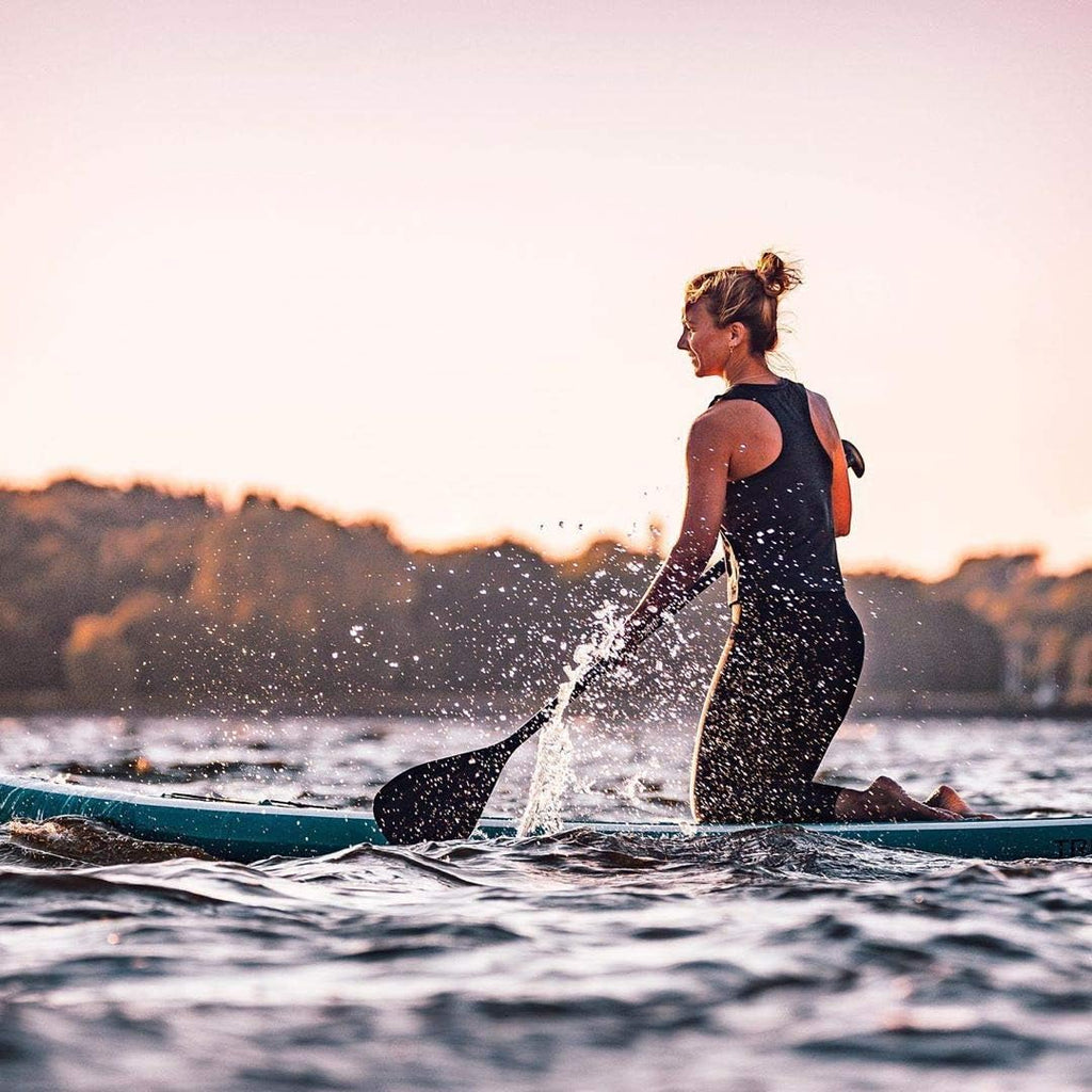 Karltion SUP Paddle - 3-Piece Adjustable Aluminium SUP Paddle with Glass Fiber Blade for Surfing, Floating, Water Sports