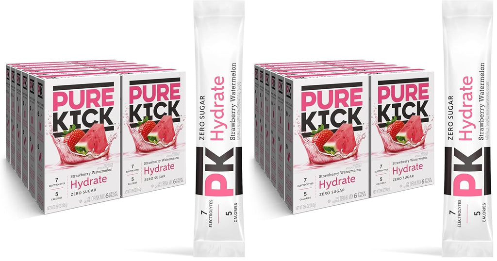 Pure Kick Singles To Go Hydration Drink Mix, Strawberry Watermelon, 72 Ct